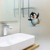 Cartoon Mischievous Penguin Playing In Water Bathroom Decoration Wall Sticker for Interior Design