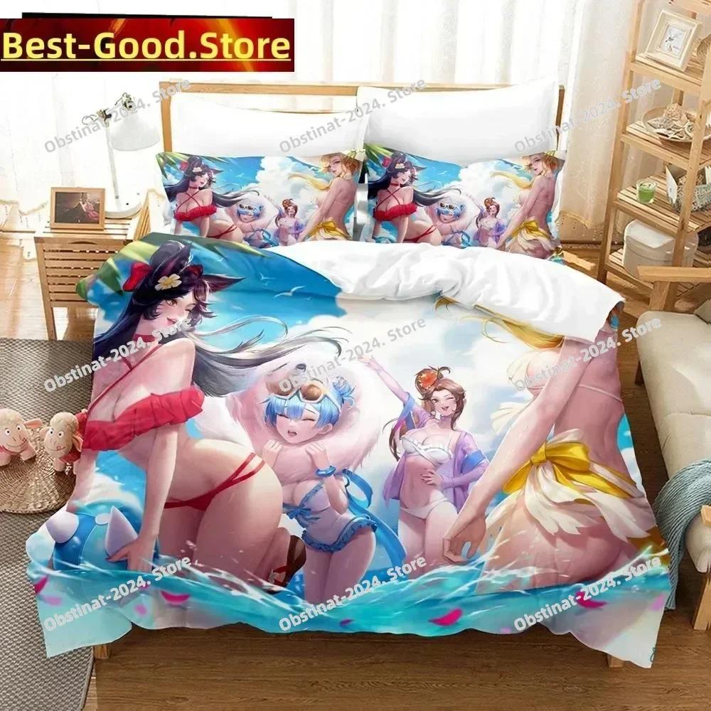 3D Anime Sexy Girls Overwatch Bedding Set Printed Bed Set With Pillowcase Duvet Cover Soft Single Double Queen Super King Size