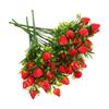 5 Stück Heimdekoration Beerenstiele für Blumenstrauß Künstliche Früchte PVC Falsche Erdbeeren Erdbeer-Blumenarrangement