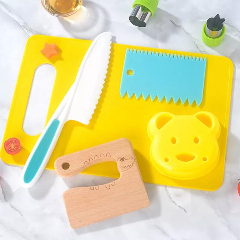 Sicheres und langlebiges Kunststoff-Kindermesserset zum Schneiden von Obst und Gemüse, 13-teiliges Set