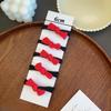 Korean Red Sweet Bowknot Hair Bands for Girls Scrunchies Simple Black Elastic Hair Ties Ropes Ponytail Holder Fashion Headwear