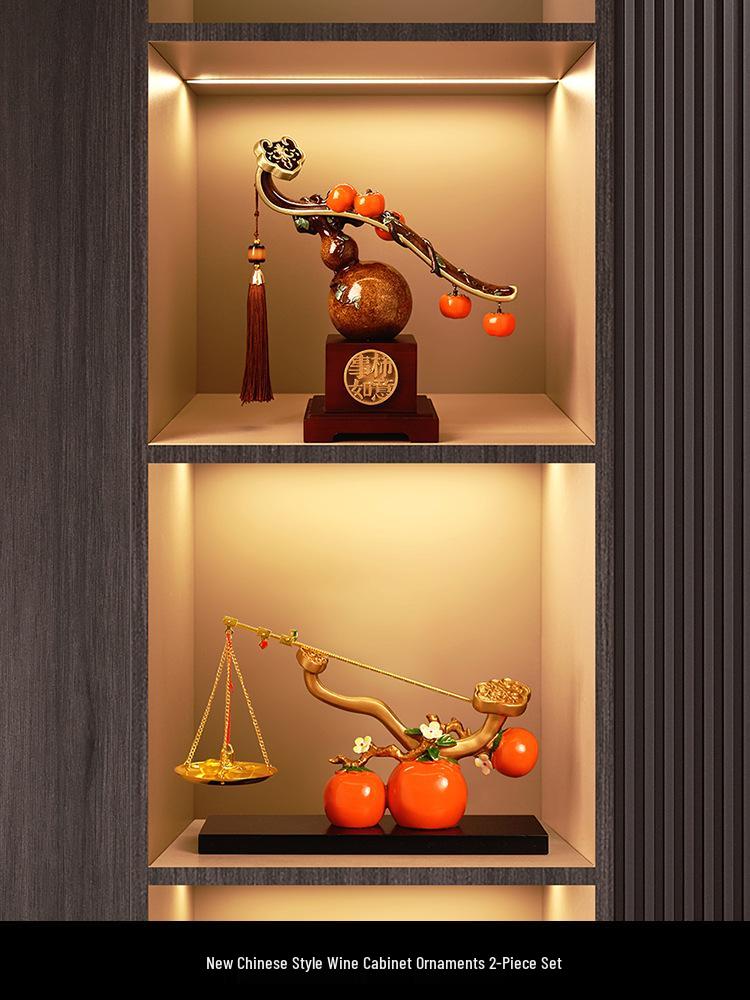 Chinese-Style Persimmon Gourd Ornament for Home Décor, Moving, and Housewarming Gifts