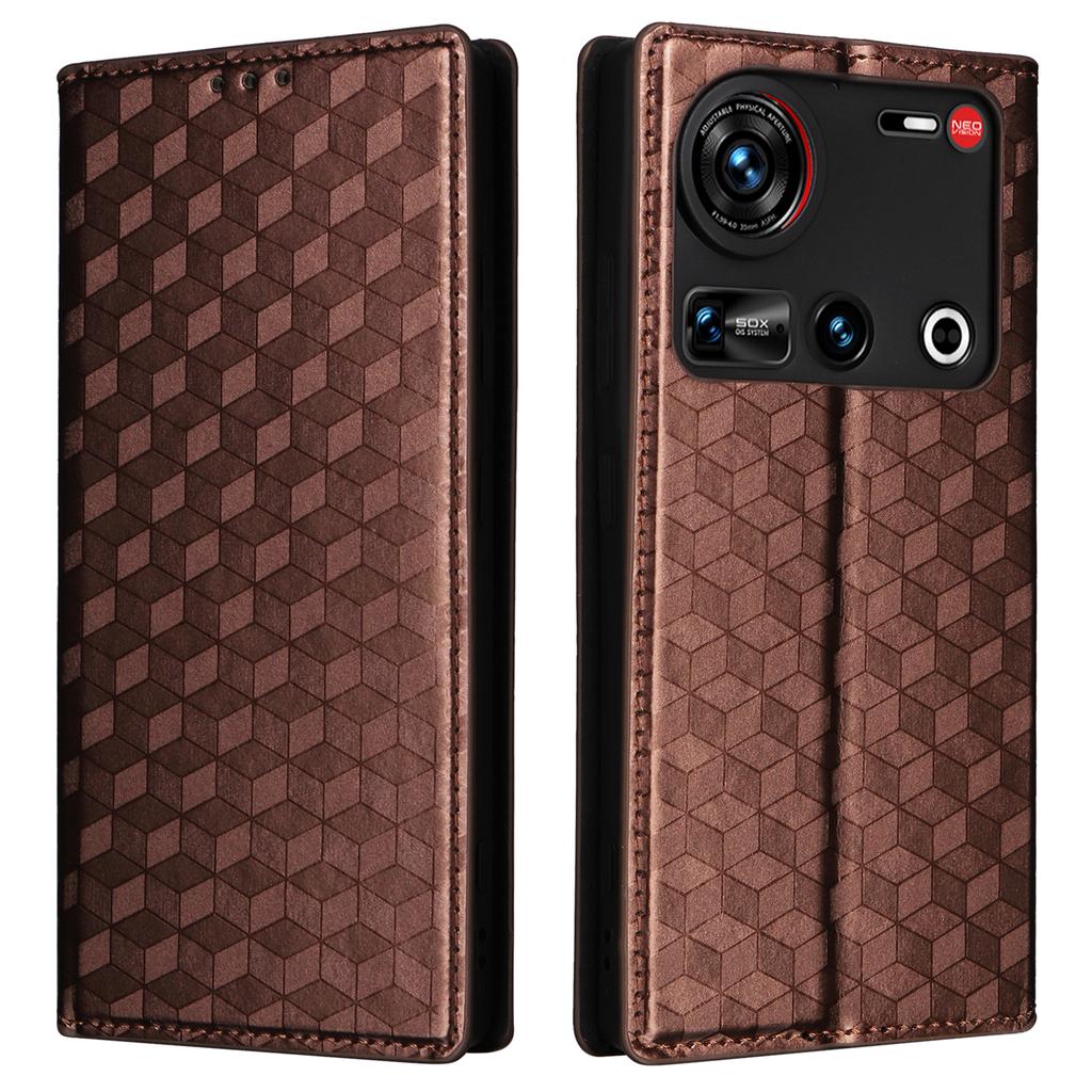 Pro ZTE nubia Z70S Ultra 5G/nubia Z70 Ultra 5G Peněženkové pouzdro Kosočtvercově ražený kožený kryt na telefon