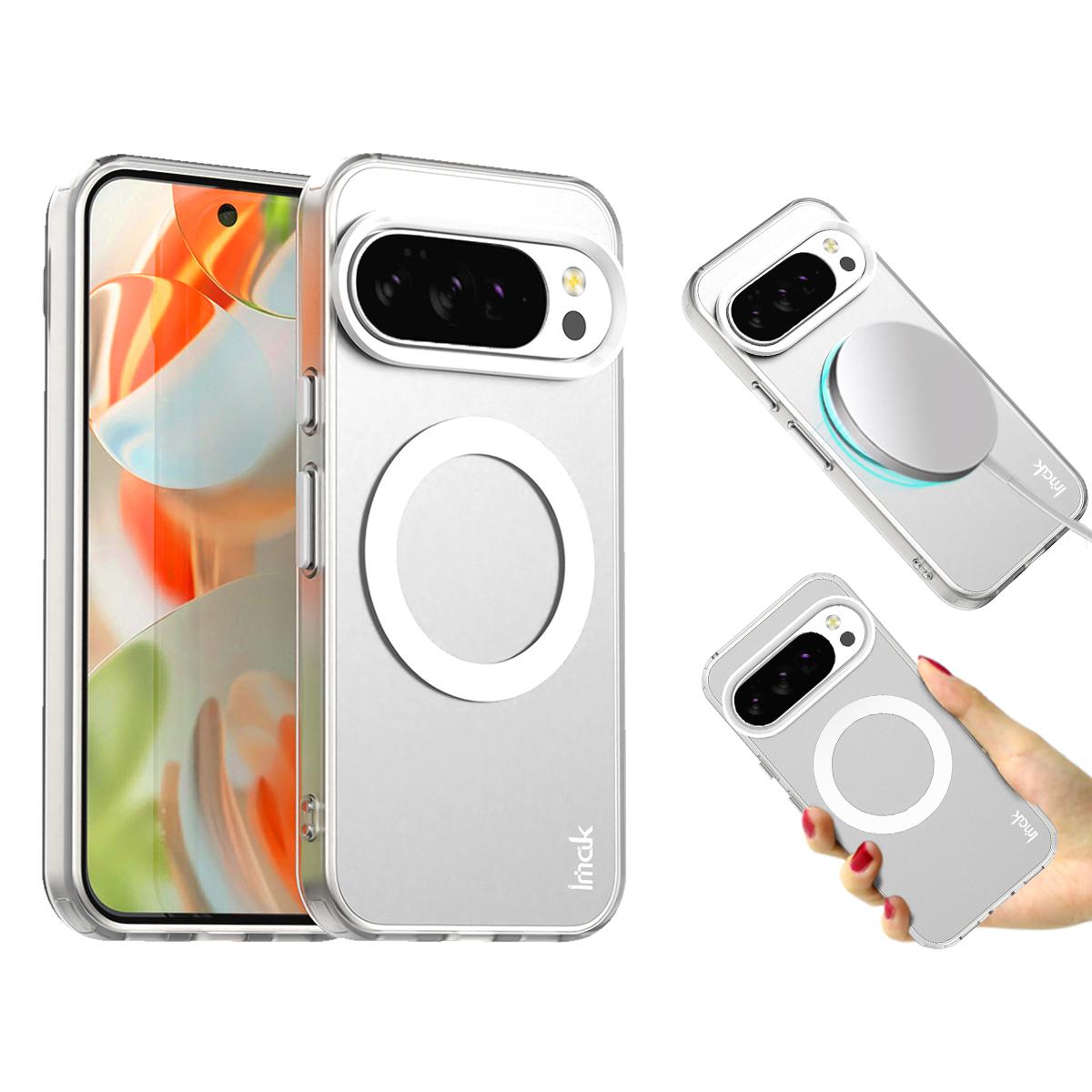 

IMAK Чехол для Google Pixel 10 Pro XL Совместимый с MagSafe Конфетный цвет Защита от падений Задняя крышка из ТПУ+ПЭТ White