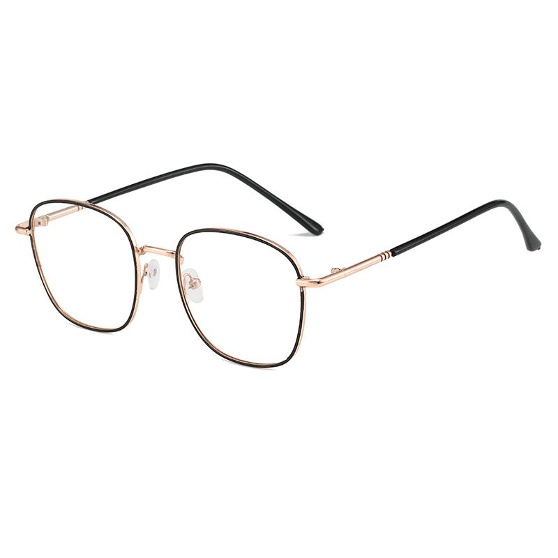 Exquisite Clear Black Frame Women Men Metal Square Minimalist Eyewear Travel Shopping Female Male Blue Light Blocking Glasses