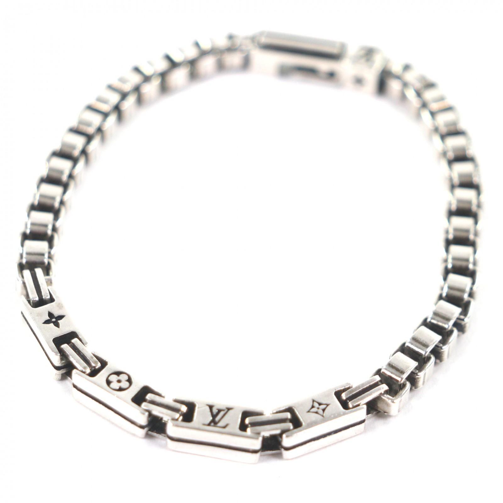 

Great LOUIS VUITTON bracelet LV Tailor Silver AG925 mens M M1149M Used