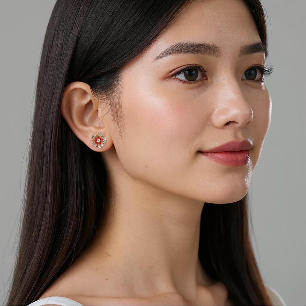 alisashelly earrings for can be worn all the second 925 14k Austrian floral fashion gift box included women, time, earrings, hypoallergenic, silver,