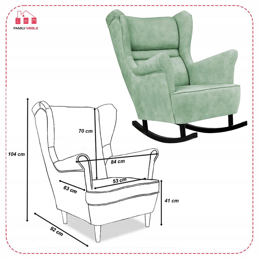 Zoja Rocking Chair Scandinavian Family Meble Pistachio Mint