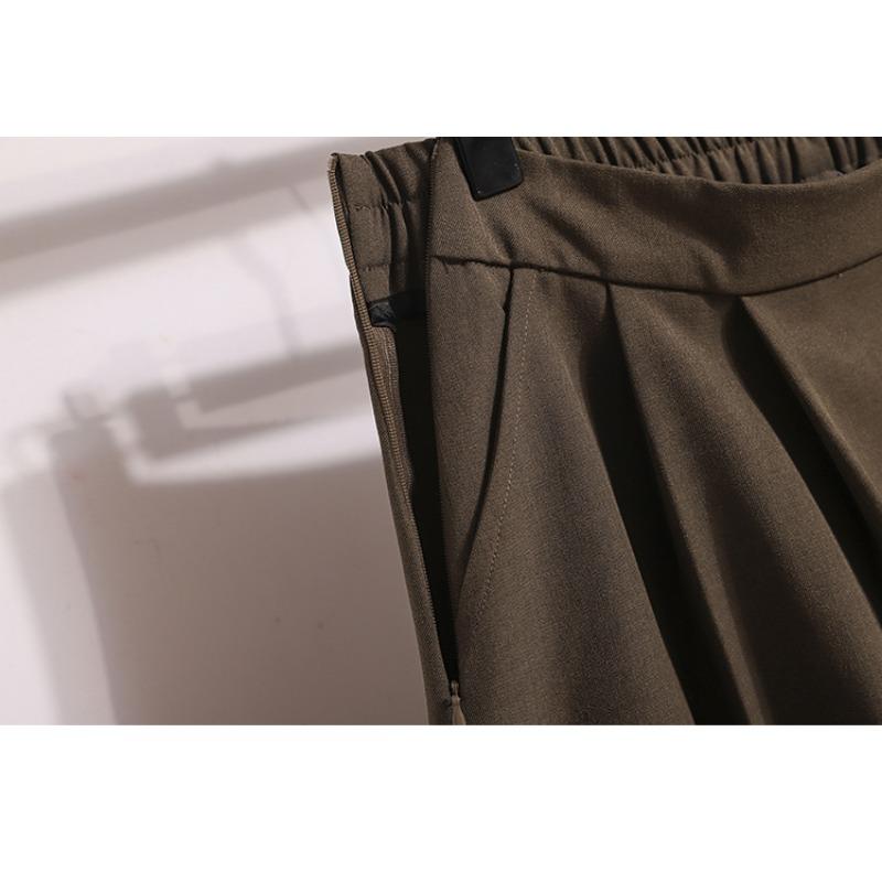 DIMANAF 2025 Nowe Wiosna Lato Damskie Długie Spódnice Plus Size Wysoki Stan Vintage Elastyczne Eleganckie Plisowane Spódnice Luźne