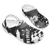 White Printed EVA Clogs Women Men Breathable Lightweight Slip On Garden Beach Pool Bathroom Home Casual Shoes Beach Travel Wear