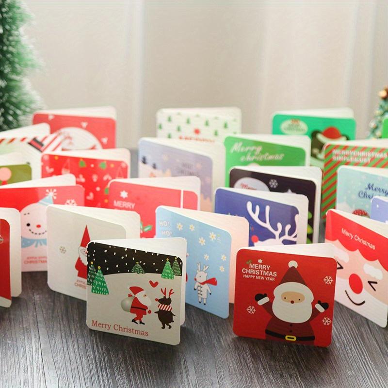 24pcs Mini Christmas Greeting Cards, Holiday Note Cards for Family and Friends,Perfect for Xmas Party and Gifts, Christmas Cards