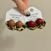 Retro Leopard Print Stud Earrings - Trendy, Fashionable, Niche Design for Women