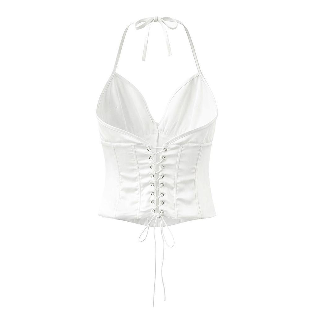 2026 Chic Sweetheart Retro Slim V-neck Sexy Halter Camisole