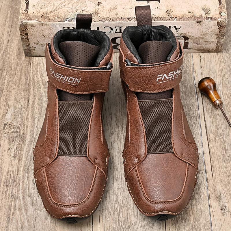 Quality Genuine Leather Men Casual Shoes Winter Handmade Mens Boots Slip on Male Work Boots Comfortable Walking Sneakers