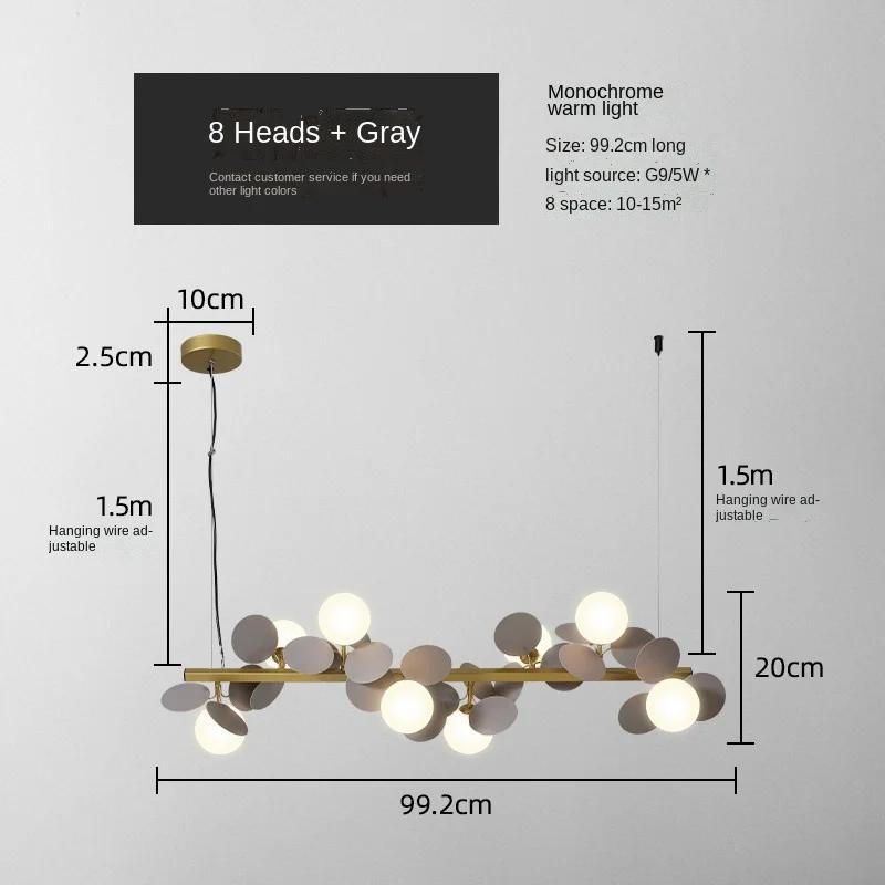 Art Designed Dining Chandelier Horizontal Ceiling Hanging Chandeliers Light Flower Branch Series Kitchen Island Pendant Lamp