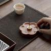 Ebony and Copper Petal-Shaped Incense Holder - Creative Sandalwood Burner Tray
