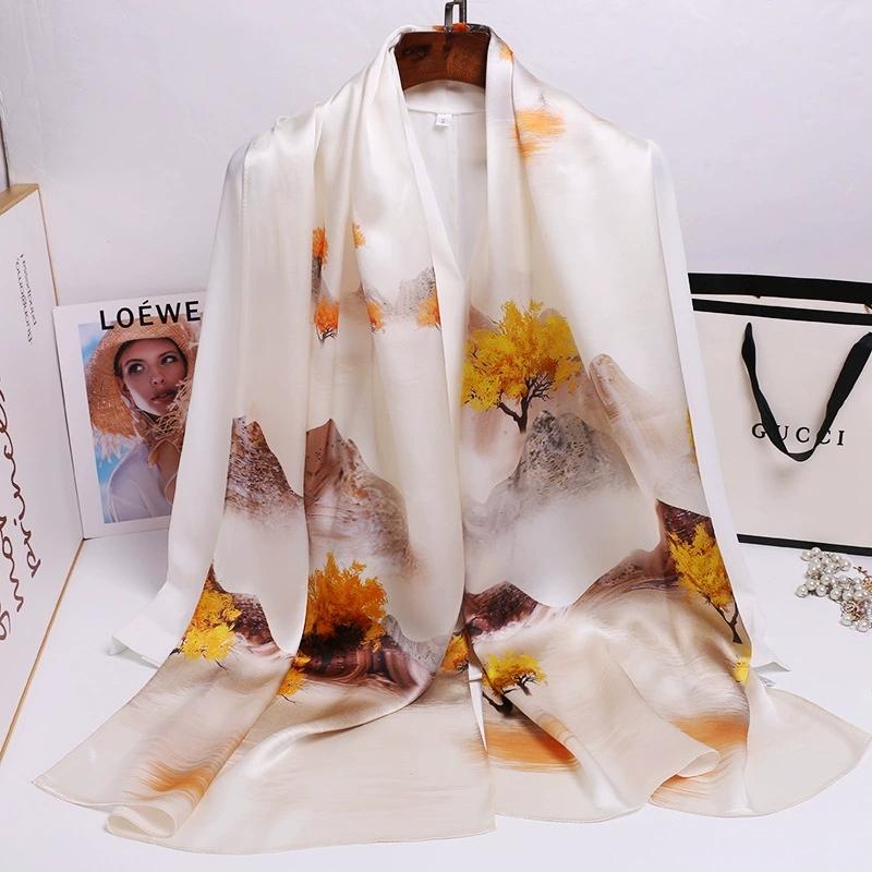

Chinese Ethnic Flower Style 100% Silk Scarves Shawls Long Silk Scarf 170*52cm