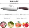 Couteau de chef GRILLOX couteau de chef professionnel couteau de cuisine couteau à viande aspect damassé 20c