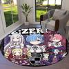 Re Zero Round Area Rug Carpet Rug For Living Room Bedroom Sofa Playroom Decor Nonslip Floor Mat