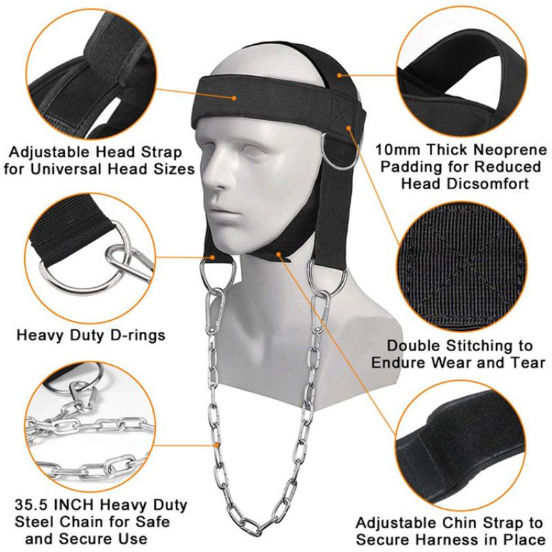 Head Neck Training Harness Body Strength Exercise Cervical Spine Strap Adjustable Power Gym Fitness Weight Bearing Cap