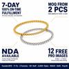Ready to Ship18K Gold Plated Luxury Zircon Stainless Steel Anti Tarnish Jewelry Bead Fashion Bangle Bracelet for Women