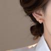 Exquisite Sparkling Colored Zircon Inlaid Heart-shaped Earrings for Women, Sweet Temperament, Daily Party Zircon Gifts