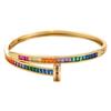 Ka Family Deluxe Micro-Inlaid Zircon Colored Gold Copper Nail Bracelet: Exquisite, Fashionable, and High-End Women's Jewelry.