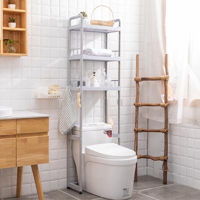 Un set a tre livelli di mensole portaoggetti, mensole, organizer per il bagno, mobile portaoggetti sopra il WC, mensole per il bagno