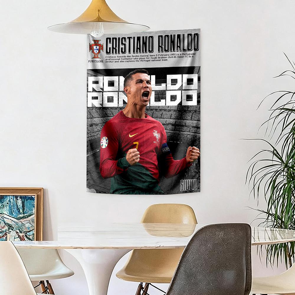 Cristiano Ronaldo Vægdekoration Vægtæppe Kunst Til Kæledyrs Mindesmærke Fødselsdag Bryllupsfest Baggrund Familiegave
