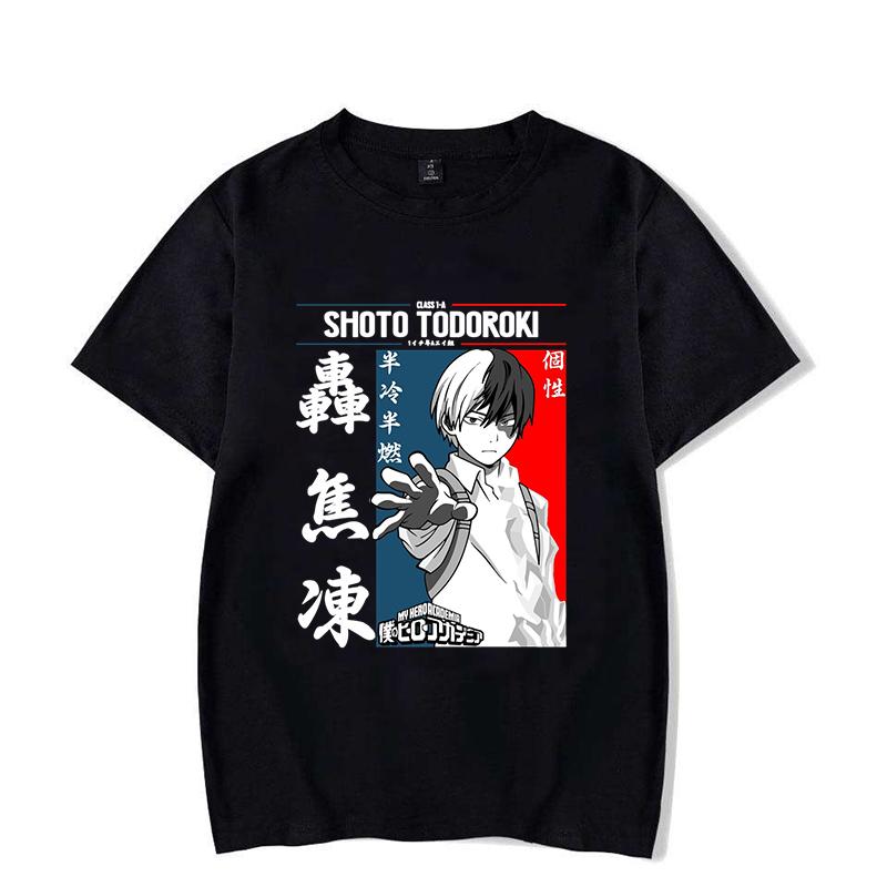 Hot Todoroki Shoto Printed T-Shirts For Women Men Short Sleeve Funny Anime Round Neck Tee Shirt Casual Summer Tops