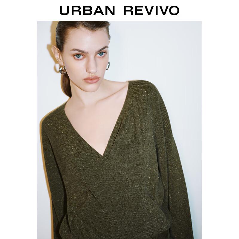 UR 2025 Spring Women's V-Neck Knit Mini Dress