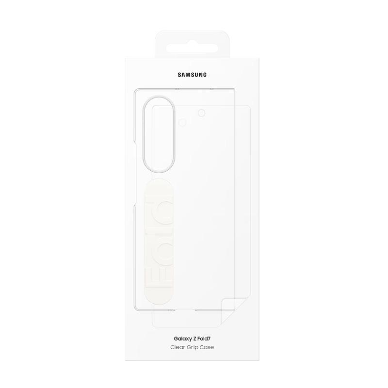 Original Samsung Galaxy Z Fold7 Clear Grip Case Cover For Galaxy Z Fold 7 Phone Casa with Finger Holder and Screen Protecto Film Protective Case