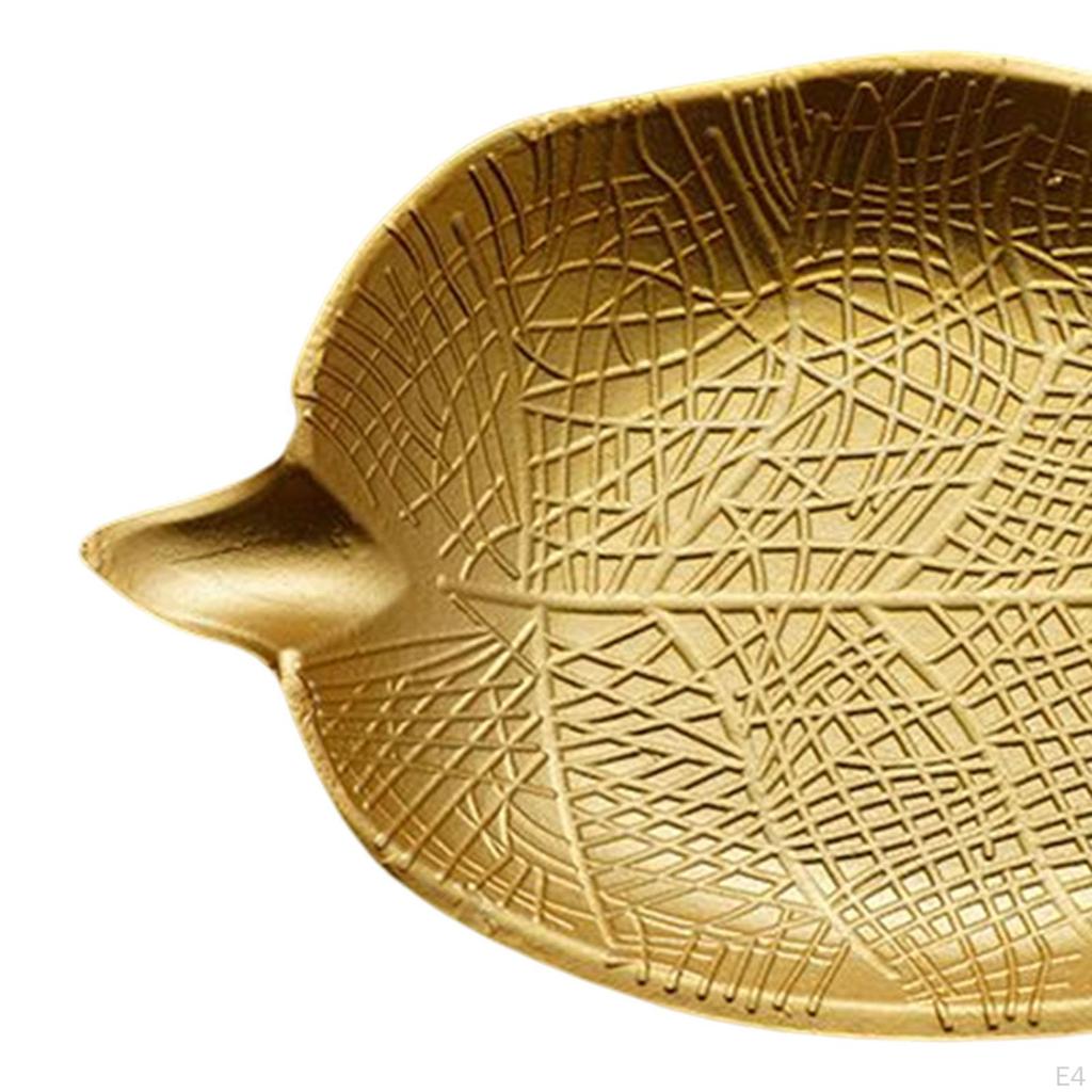 Plate Bathroom Cosmetic Tray Bread Wooden Leaf Shape Refreshment Dessert for KTV