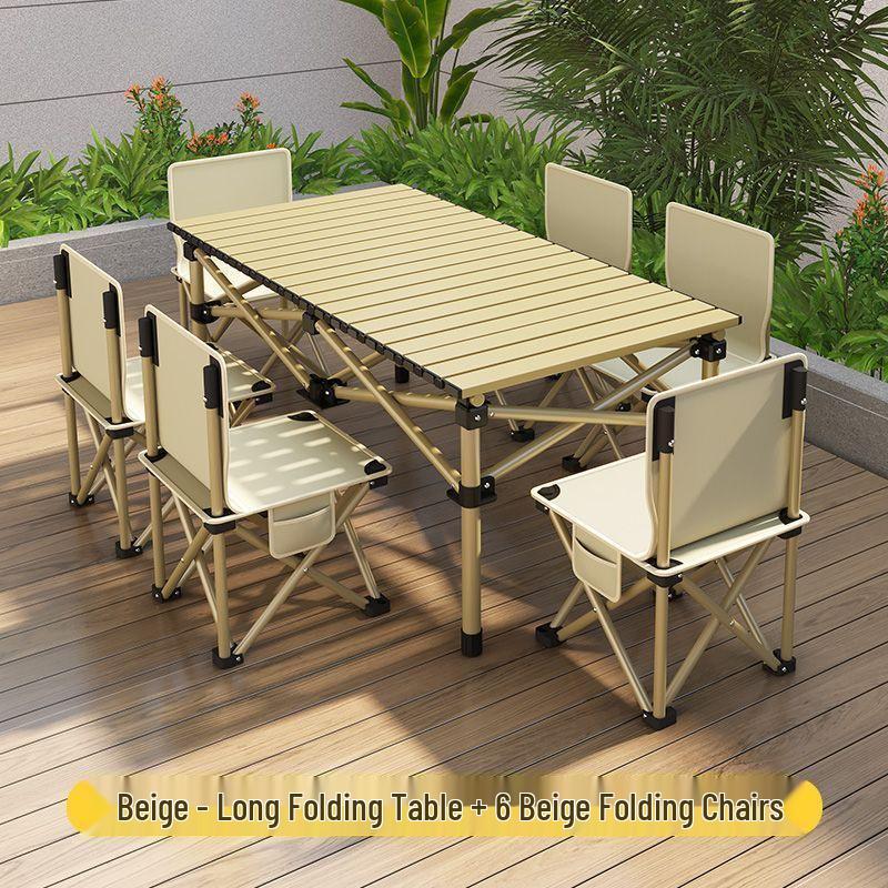 Tragbares Outdoor-Klapptisch- und Stuhlset für Camping, Grillpartys und Terrassen