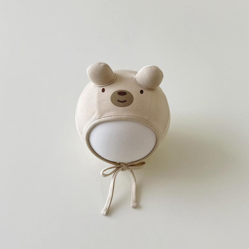 

Милая детская шапочка с подвеской в виде ушка животного, завязками, больничными шапочками, шапочками для новорожденных, шапочками для кормления, чепчиками для тепла на осень-зиму бежевый