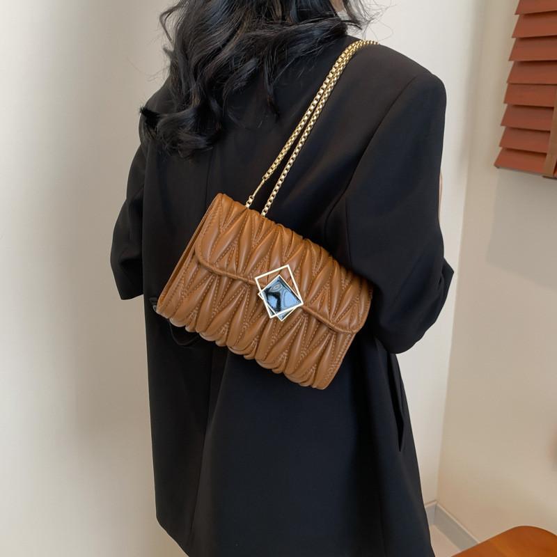 Chic Stylish Quilted Shoulder Bag Trendy Pu Square Crossbody Purse For Women 2024