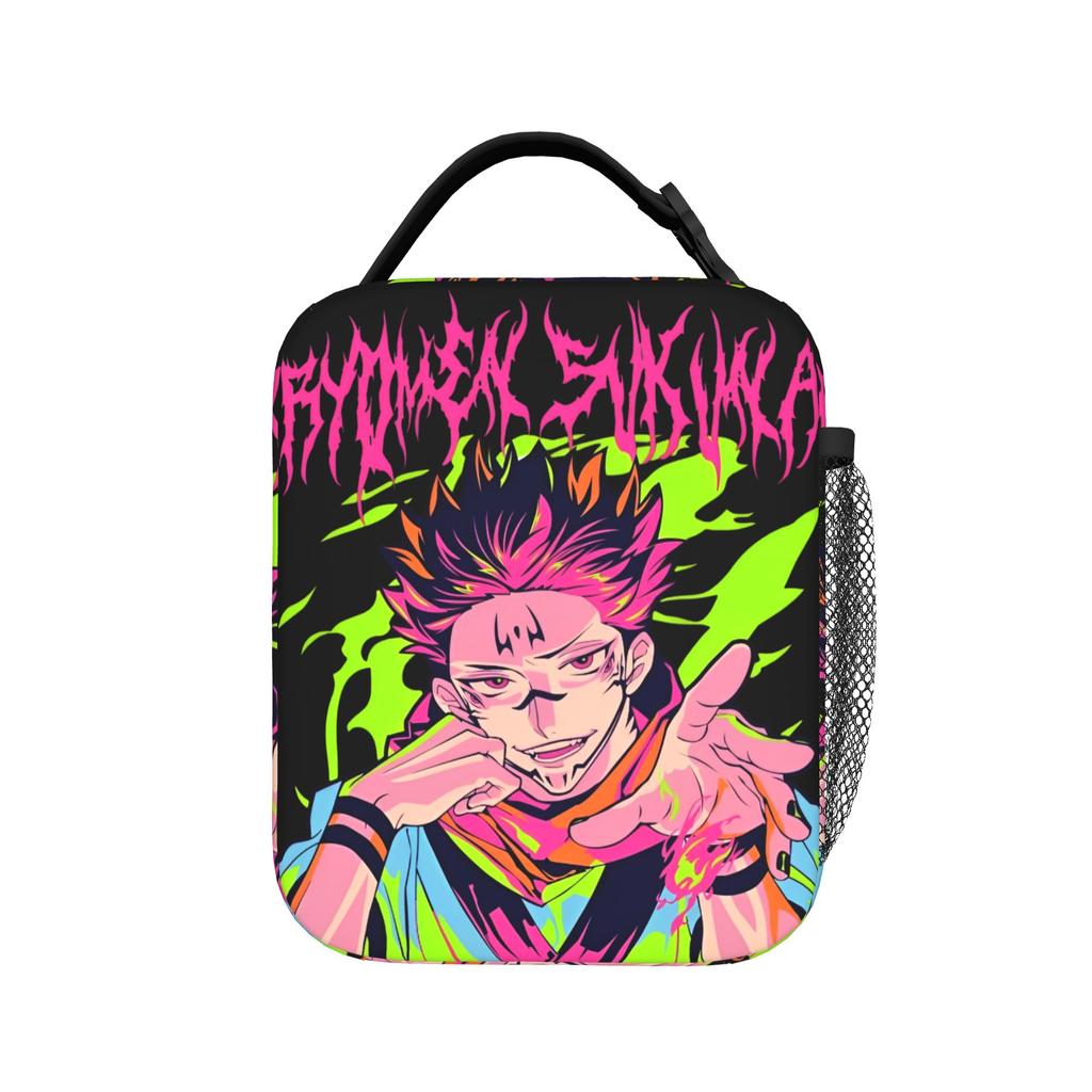 Yuji Itadori Borse Termiche per Pranzo Borsa Termica Riutilizzabile, Contenitore per Pranzo Anime Jujutsu Kaisen Borsa Tote Portatile Pranzo Uomo Donna