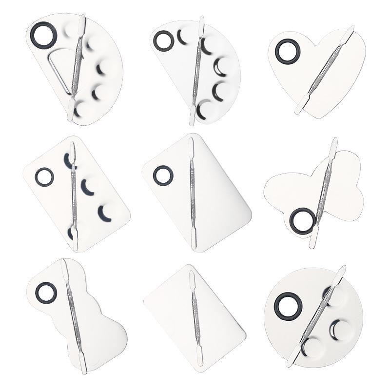 Stainless Steel Makeup Mixing Palette Ring for Professional Artists - Foundation & Lipstick