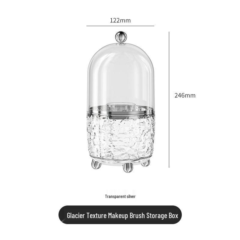 Rotating Dustproof Makeup Brush and Cosmetics Organizer with Large Capacity