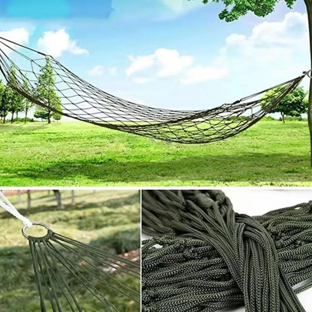 Portable Outdoor Sport Hammock, Outdoor Camping Hammock Mesh Net for Garden Beach Yard Travel Garden Swing Hanging Bed