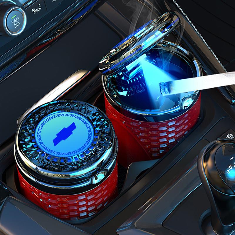 Portable Car Ashtray Cup LED Light Cigarette Ash Tray For Chevrolet Spark Captiva Cruze Malibu Equinox Trax Camaro Blazer Bolt