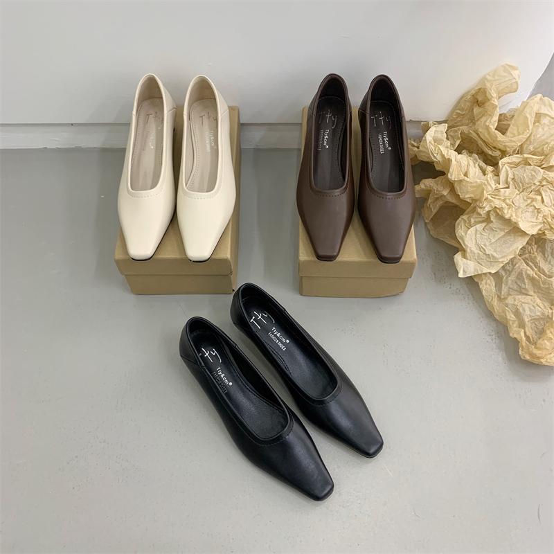 Fashion Bailamos Women Pumps Shoes Fashion Shallow Slip On Ladies Eelgant Single Shoes Square High Heel Outdoor Dress Pumps Mujer