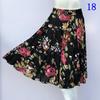 Floral Ice Silk Summer Midi Skirt with Elastic Waist for Middle-Aged & Elderly Women