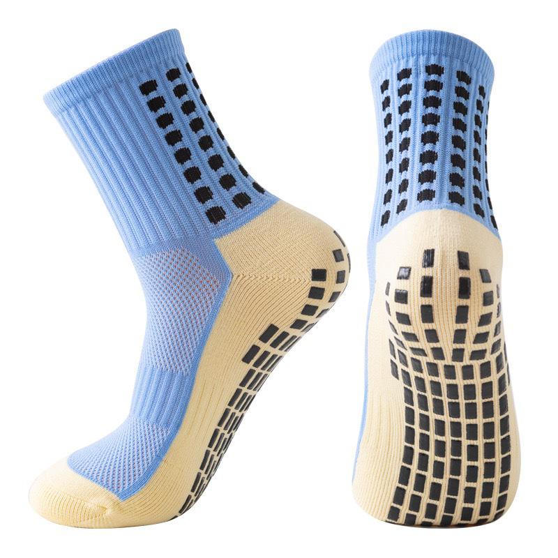 Unisex Anti-Slip Breathable Mid-Calf Football Socks with Moisture-Wicking Terry Sport Bottom