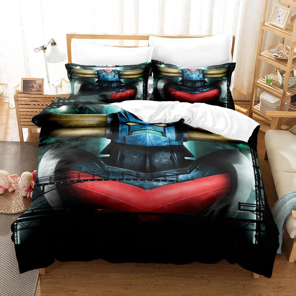 Cartoon Goldorak Grendizer UFO Robo Bedding Set Boys Girls Twin Queen Size Duvet Cover Pillowcase Bed Kids Adult Tool