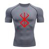 Men's Quick Dry Compression Athletic T-Shirt, Red Nordic Run
