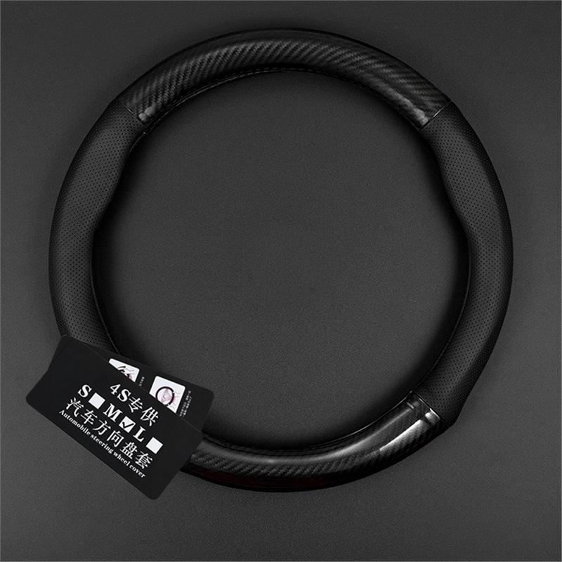 Ultradünner Lenkradbezug aus echtem Leder für Magotan Modelle B6, B7L, B8: Kohlefasergriff, Neu/Alt 19-20