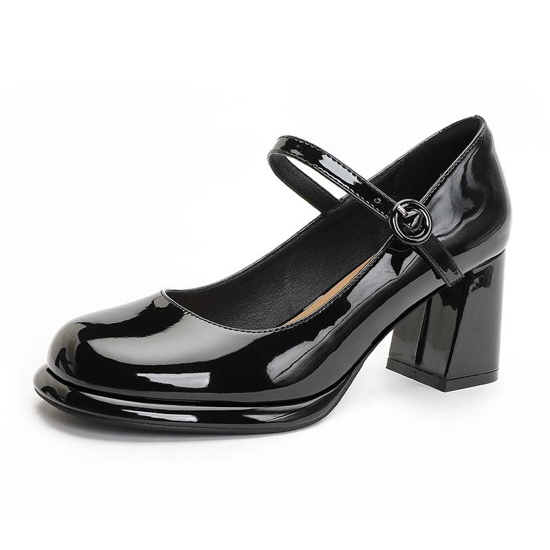 

Весна 2024 Красные туфли Мэри Джейн на платформе с массивным каблуком для женщин 39