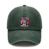 [USA Themed Baseball Cap] 'merica! Cat Graphic Print Polyester Unisex Adjustable Curved Brim Vintage Washed Baseball Hat For Festivals, Summer