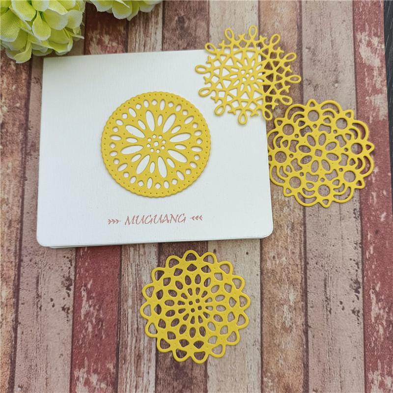 4 stk blonder sirkel metall skjærematriser for scrapbooking fotoalbum DIY Craft dies for julepapir kort kutte dies